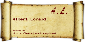 Albert Loránd névjegykártya